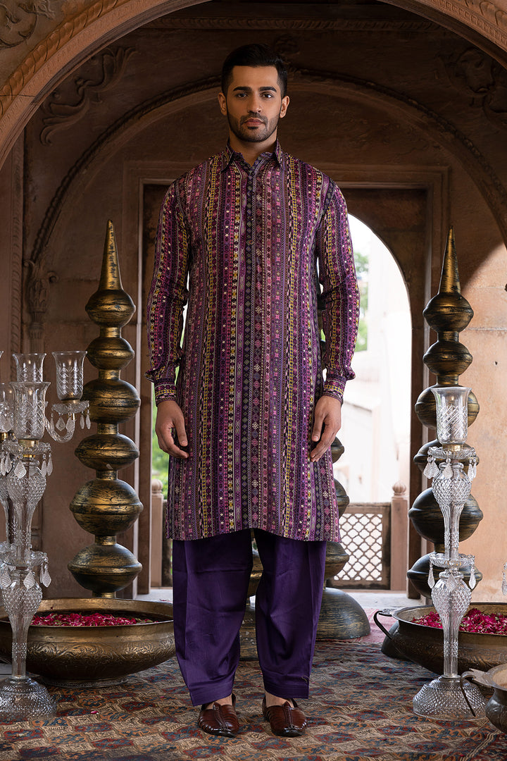 Purple Kurta Set With Salwar