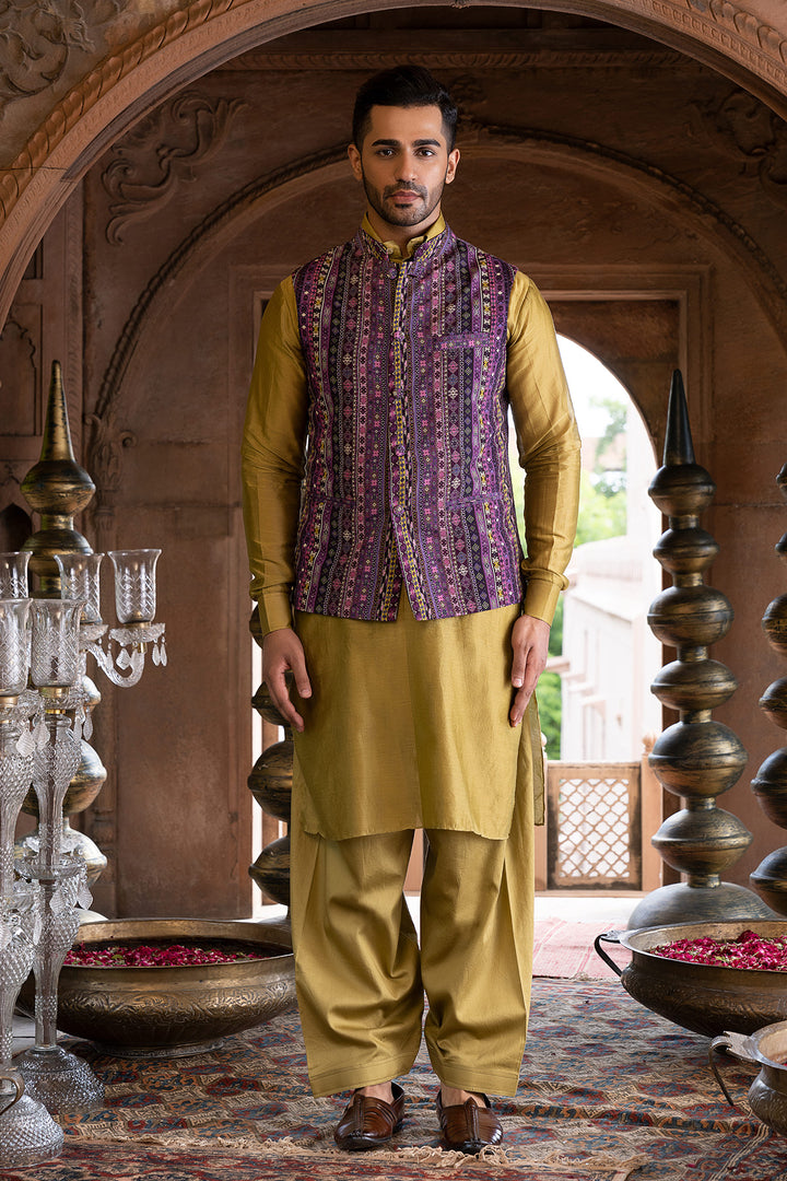 Purple Printed Bundi Set