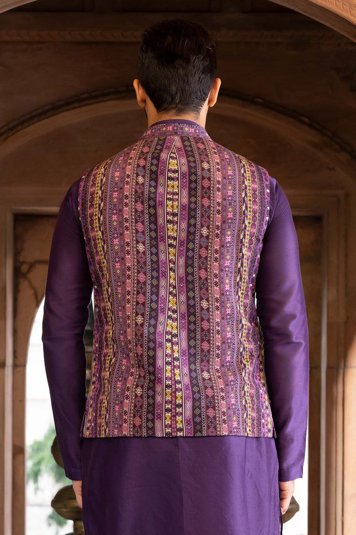 Purple Printed Bundi