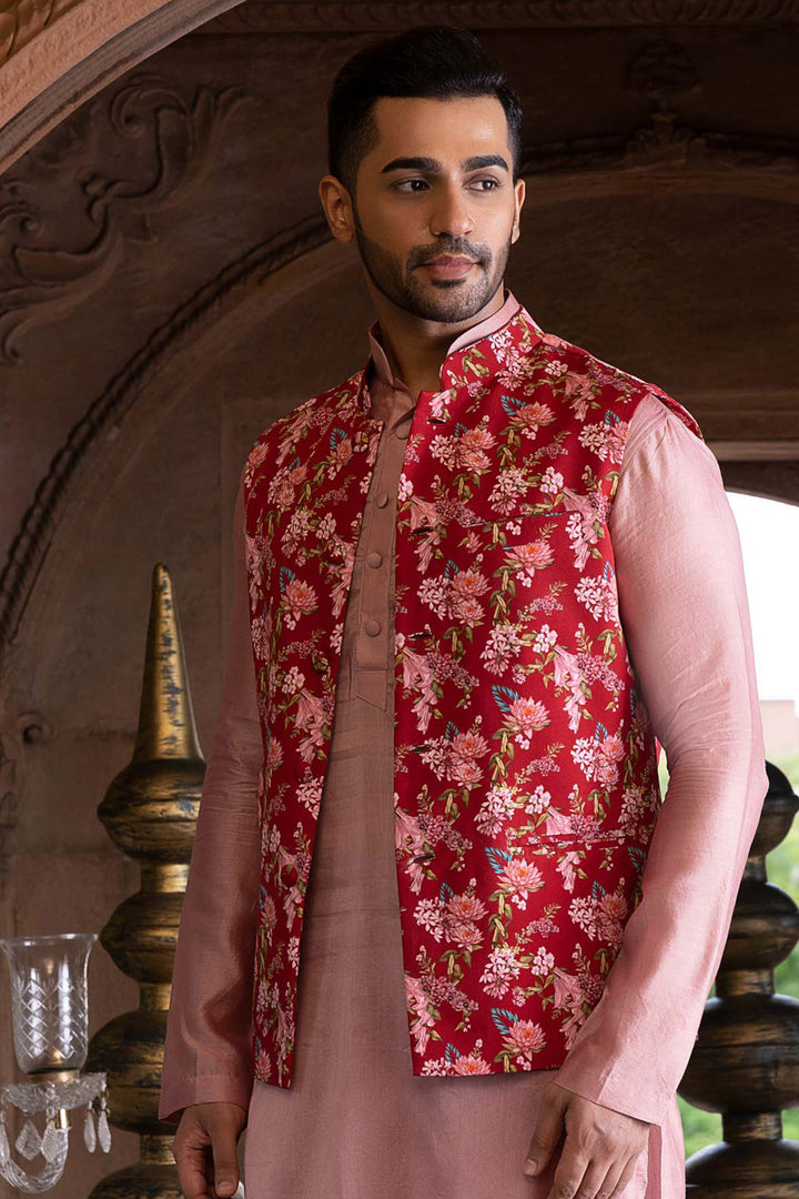 Maroon Printed Bundi